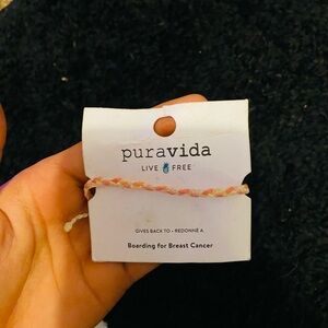 Pura Vida Pink and White Braided Bracelet